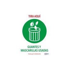 AVERY SEÑALIZACIÓN ADHESIVA PERMANENTE TIRA AQUÍ GUANTES Y MASCARILLAS USADAS POLIESTER DINA4 -2U-