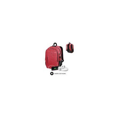 SUBBLIM MOCHILA URBAN LOCK BACKPACK 16 RED