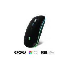 SUBBLIM RATON OPTICO WIRELESS LED DUAL FLAT MOUSE BLACK