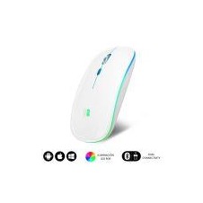 SUBBLIM RATON OPTICO WIRELESS LED DUAL FLAT MOUSE WHITE