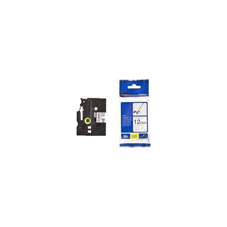 BROTHER CINTA LAMINADA TZE231 12MM TEXTO NEGRO SOBRE FONDO BLANCO. ANCHO: 12 MM. LONGITUD: 8 M