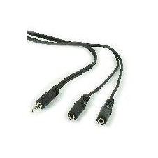 GEMBIRD CABLE JACK DIVISOR 1M/2 H NEGRO