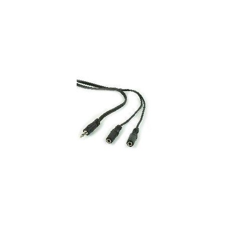 GEMBIRD CABLE JACK DIVISOR 1M/2 H NEGRO
