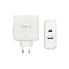 AISENS CARGADOR PARED 57W BLANCO 1xUSB-C PD3.0 45W, 1xUSB-A 5V/2.4A 12W