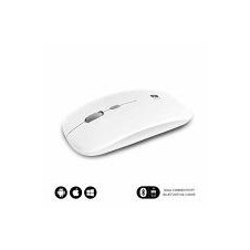 SUBBLIM RATON OPTICO WIRELESS DUAL FLAT MOUSE RECARGABLE BLANCO