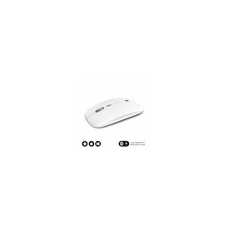 SUBBLIM RATON OPTICO WIRELESS DUAL FLAT MOUSE RECARGABLE BLANCO