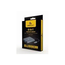 GEMBIRD ADAPTADOR USB-C A 6 EN 1 HUB3.1 + HDMI + VGA + PD + LECTOR DE TARJETAS + AUDIO