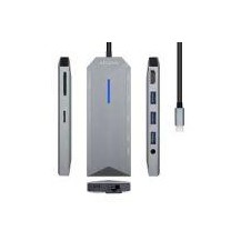 AISENS DOCKING STATION ASUC-9P001-GR GRIS 1 HDMI/ 3 USB/ 1 RJ45/ 1 Audio/ 1 Lector Tarjetas / USB PD