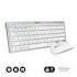 SUBBLIM TECLADO EXTENDIDO CON RATON INALAMBRICO BLUETOOTH COMPACTO PLATEADO/BLANCO