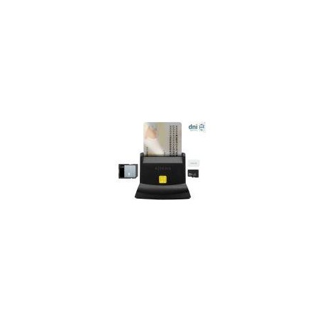 AISENS LECTOR DE DNI-E MAS LECTOR DE TARJETAS USB-C ASCR-SN04CSD-BK NEGRO