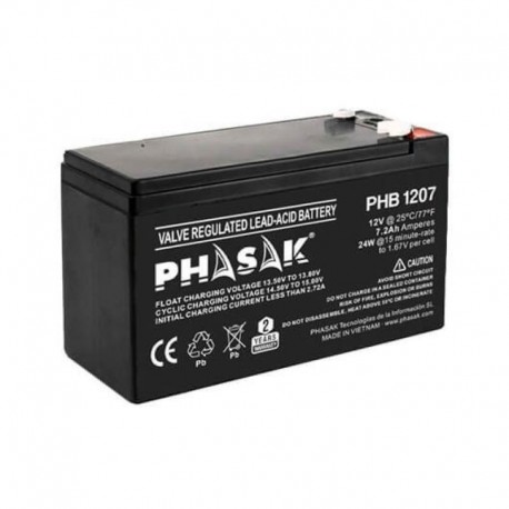 PHASAK BATERIA SAI/UPS 12V 7.2AH PHB 1207 (151x65x95)