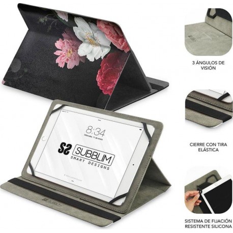 SUBBLIM FUNDA UNIVERSAL TABLET TRENDY CASE ROSAS 11