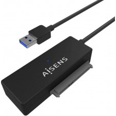 AISENS ADAPTADOR SATA A USB-A USB 3.0/USB3.1 GEN1 PARA DISCOS DUROS 2.5 Y 3.5 CON ALIMENTADOR ASE-35A01B NEGRO