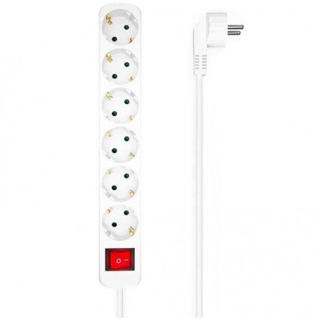 AISENS REGLETA 6 TOMAS CON INTERRUPTOR/ BLANCO A154-0535