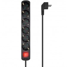 AISENS REGLETA 6 TOMAS CON INTERRUPTOR/ NEGRO A154-0536