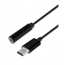 AISENS CABLE USB-C A JACK HEMBRA 3.5 38KHZ 15CM NEGRO