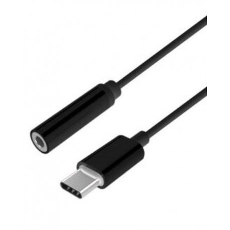 AISENS CABLE USB-C A JACK HEMBRA 3.5 38KHZ 15CM NEGRO