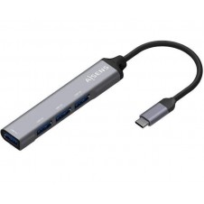AISENS HUB USB 3.1 USB-C 4 PUERTOS TIPO A A109-0541 GRIS