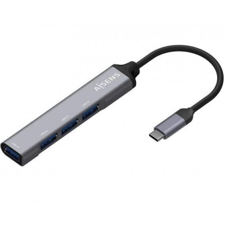 AISENS HUB USB 3.1 USB-C 4 PUERTOS TIPO A A109-0541 GRIS