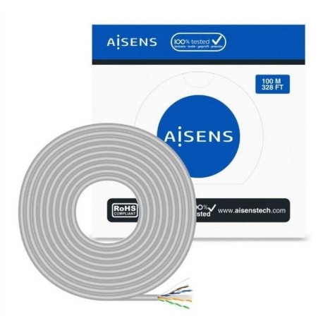 AISENS BOBINA DE CABLE RJ45 UTP AWG23 CCA (ALEACION) A135-0660 CAT. 6/ 100M/ A135-0660 GRIS