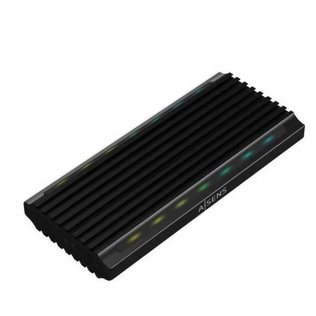 AISENS CAJA EXTERNA ASM2-RGB012B SSD M.2 SATA NVME USB 3.2 GEN 2/ SIN TORNILLOS/ NEGRO