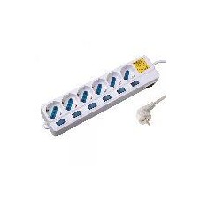 EWENT REGLETA 6 TOMAS SCHUKO CON INTERRUPTOR INDIVIDUAL