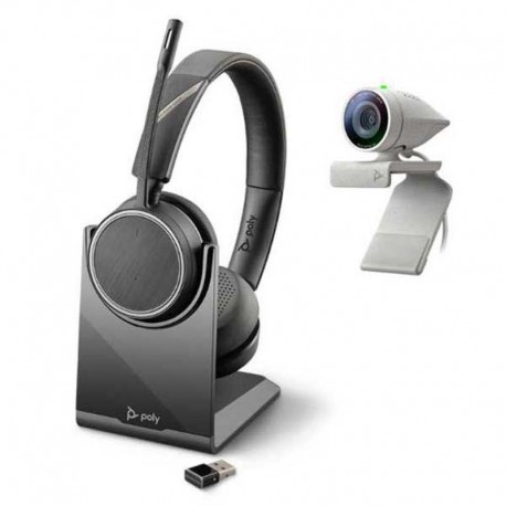HP POLY KIT VIDEOCONFERENCIA CON CÁMARA WEB STUDIO P5 MAS AURICULAR PROFESIONAL VOYAGER 4220 UC INALAMBRICO