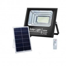 FOCO PROYECTOR LED SOLAR 100W IP66 PANEL POLICRISTALINO BLANCO FRIO