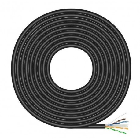 AISENS BOBINA DE CABLE PARA EXTERIORES IMPERMEABLE RJ45 UTP AWG23 A135-0675 CAT. 6/ 100M/ A135-0675 NEGRO