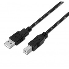 AISENS CABLE USB-A A USB-B 2.0 PARA IMPRESORA/ 3M/ A101-0007 / NEGRO