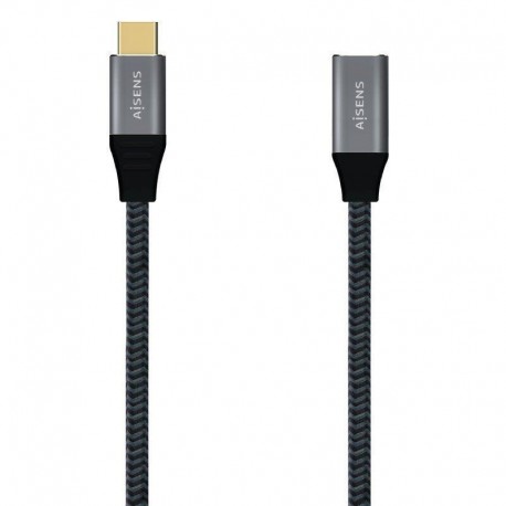 AISENS CABLE ALARGADOR USB-C MACHO A USB-C HEMBRA 2.0 1M A107-0635 NEGRO