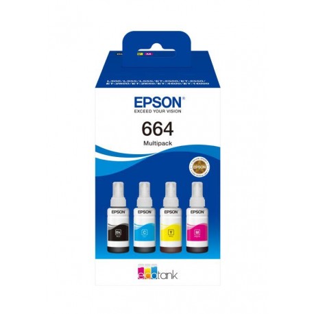 EPSON BOTE TINTA 664 ECOTANK MULTIPACK 4 COLORES