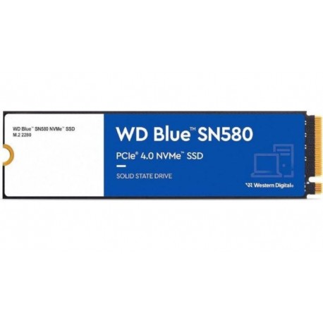 WESTERN DIGITAL DISCO DURO SN580 2TB BLUE/ M.2 2280 PCIe 4.0 LECTURA 4150MB/s - ESCRITURA 4150MB/s