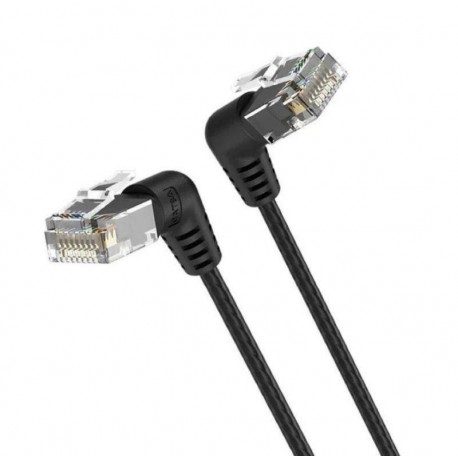 VENTION CABLE DE RED RJ45 UTP IBOBD CAT6A/ 50CM/ NEGRO CONECTORES EN ANGULO DE 90º