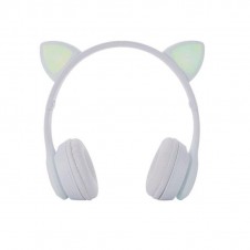 ONE+ AURICULARES BLUETOOTH NC3228 OREJAS DE GATO BLANCO 250MAH / FM / MICROSD / ILUMINACION LED