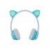 ONE+ AURICULARES BLUETOOTH NC3228 OREJAS DE GATO AZUL 250MAH / FM / MICROSD / ILUMINACION LED