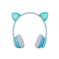 ONE+ AURICULARES BLUETOOTH NC3228 OREJAS DE GATO AZUL 250MAH / FM / MICROSD / ILUMINACION LED