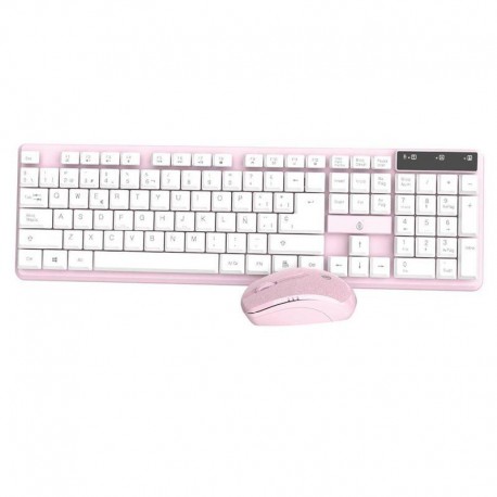 ONE+ COMBO TECLADO + RATON INALAMBRICO NG6029 ROSA