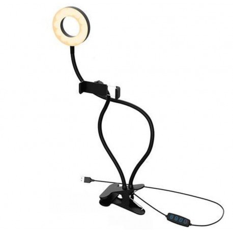 ONE+ ANILLO DE LUZ LED TREE 2 EN 1 CON PINZA SOPORTE FLEXIBLE MOVIL 3 Modos de luz