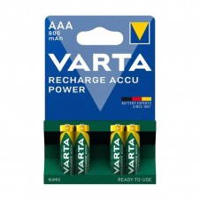 VARTA PAQUETES DE PILAS VAR55061 HR03 AAA RECARGABLES 800MAH BLISTER *4
