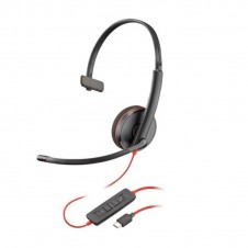 HP POLY AURICULARES CON CABLE BLACKWIRE 3210 + ADAPTADOR USB-C/A (BOLSA)