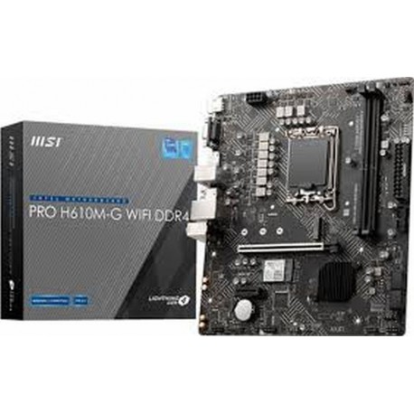 MSI PLACA BASE PRO H610M-G WIFI DDR4 LGA1700 MICRO ATX 14th/ 13th/ 12th Gen/ 2xDDR4/ 1xHDMI/1xDP/1xVGA/ M-ATX