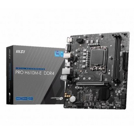 MSI PLACA BASE PRO H610M-E D4 DDR4 LGA1700 14th/ 13th/ 12th Gen / 2xDDR4 / 1xM.2/1x HDMI/1x VGA/MATX