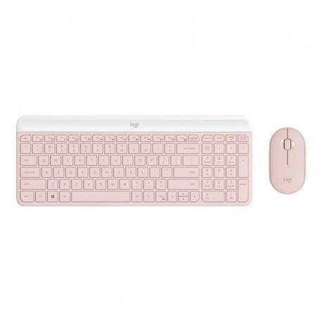 LOGITECH TECLADO Y RATON WIRELESS SLIM COMBO MK470 ROSA