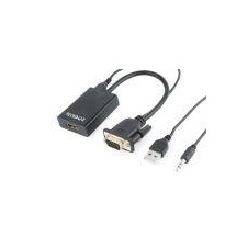 GEMBIRD CABLE ADAPTADOR VGA A HDMI 0.15M NEGRO