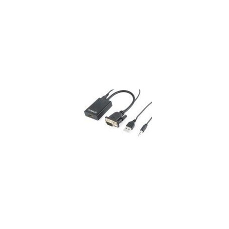 GEMBIRD CABLE ADAPTADOR VGA A HDMI 0.15M NEGRO