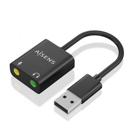 AISENS ADAPTADOR USB-A MACHO A JACK 10CM/ NEGRO