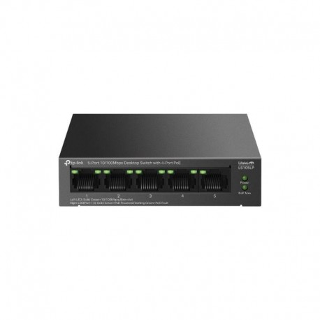 TP-LINK SWITCH LS105LP GIGABIT DE SOBREMESA 5 PUERTOS 10/100 MBPS 4 PUERTOS POE