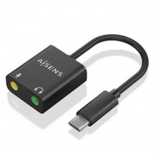 AISENS CONVERSOR USB-C A AUDIO 48KHZ USB-C/M-2XJACK 3.5/H A109-0767 10CM