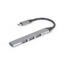 GEMBIRD HUB USB-C A USB 3.0 + 3 USB 2.0 PLATEADO